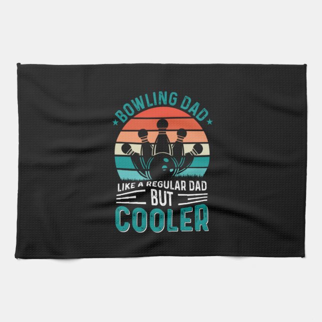 Bowling Dad Kitchen Towel (Horizontal)