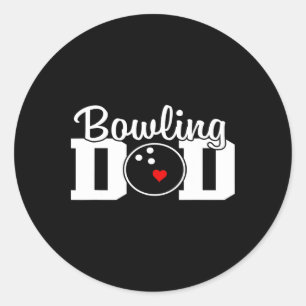Bowling Dad Team Player Party Bowling Legend Fathe Classic Round Sticker