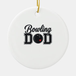 Bowling Dad Vintage Engraving Shirt Design_1 Ceramic Ornament
