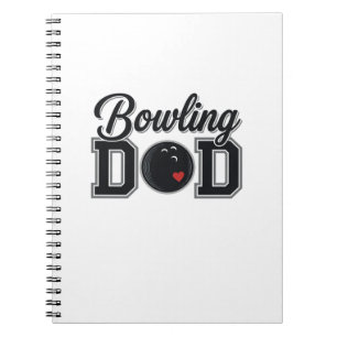 Bowling Dad Vintage Engraving Shirt Design_1 Notebook