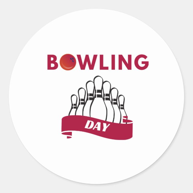 Bowling Day Classic Round Sticker (Front)