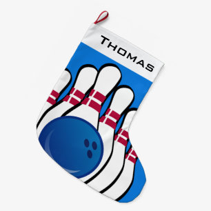 Bowling Design Large Christmas Stocking