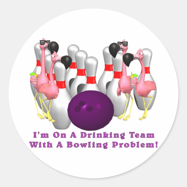 Bowling: Drinking Team Classic Round Sticker (Front)