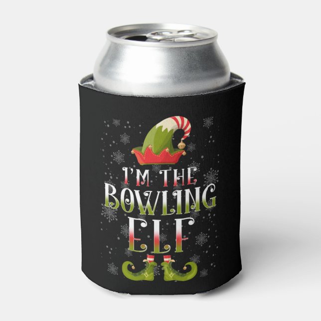 Bowling Elf Christmas Can Cooler (Can Front)