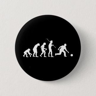 Bowling Evolution from Man to Bowler 2 Inch Round Button