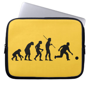 bowling evolution from man to bowler laptop sleeve