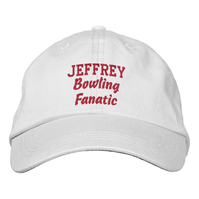 Bowling Fanatic Custom Name Embroidered Hat (Front)