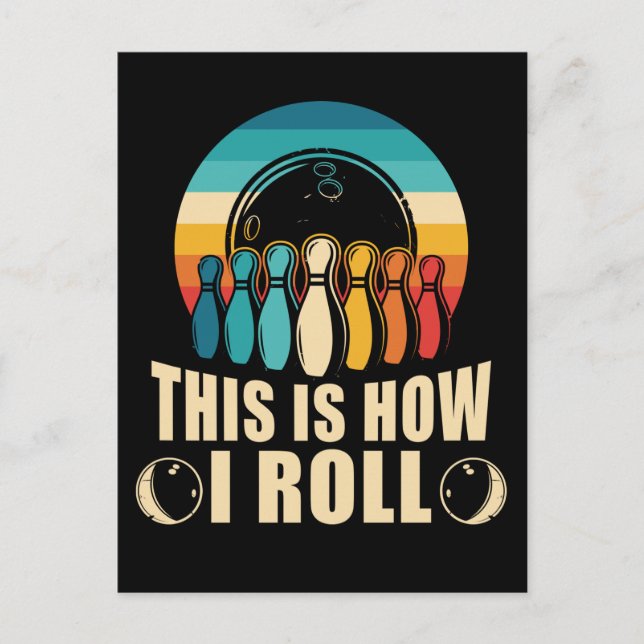 Bowling Fun Strike Lover Retro Postcard (Front)