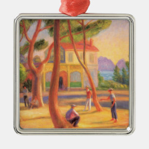 Bowling Game at La Ciotat in the South of France Metal Ornament