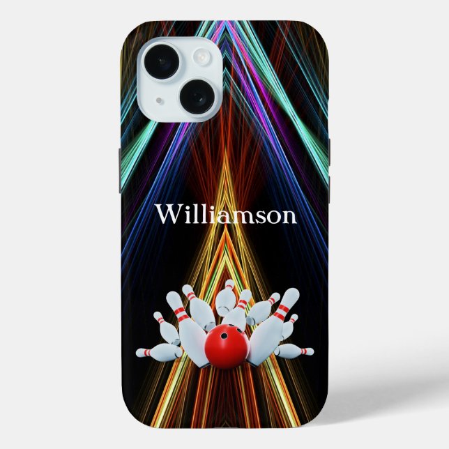 Bowling game - Ball hits the Pins - personalize  Case-Mate iPhone Case (Back)