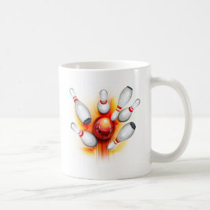 Bowling game (top view) coffee mug