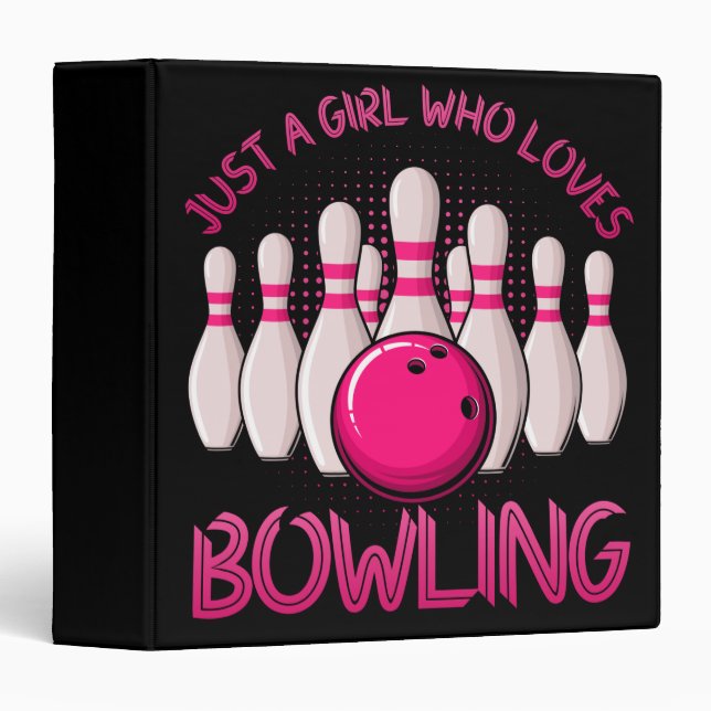 Bowling Gift For Girls Women Bowling Game Bowlers Binder (Front/Spine)
