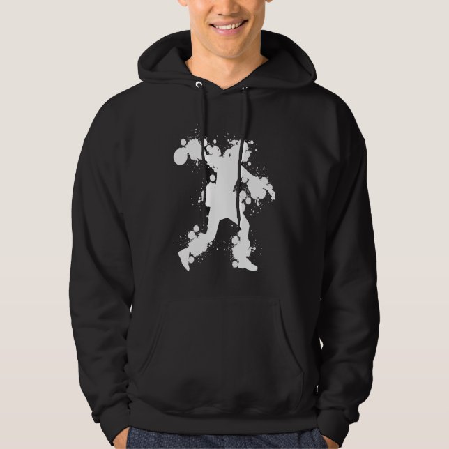 Bowling Girl Ball Pin Bowler Strike Bowling Team B Hoodie (Front)