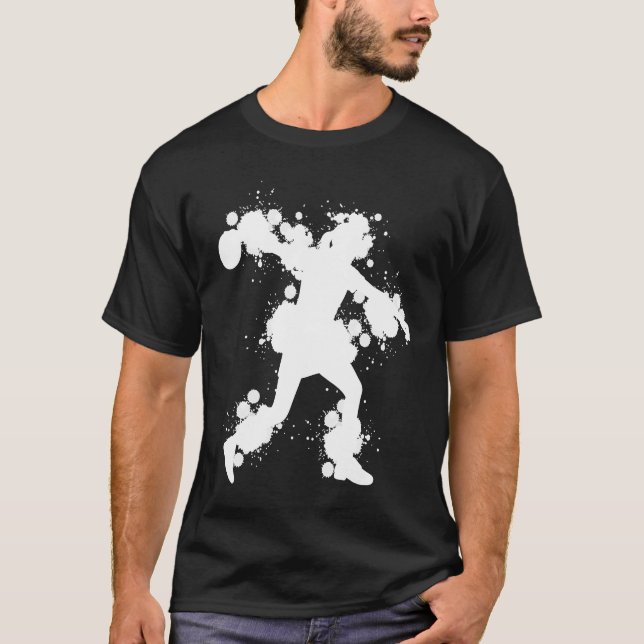 Bowling Girl Ball Pin Bowler Strike Bowling Team B T-Shirt (Front)