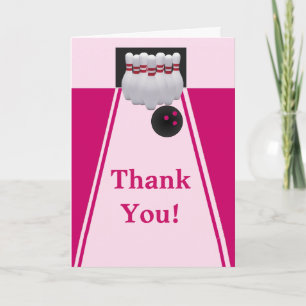 Bowling Girl Carte de remerciements d'anniversaire