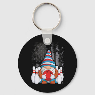 Bowling Gnome Bowling Gnomes Funny Gnome Bowling Keychain