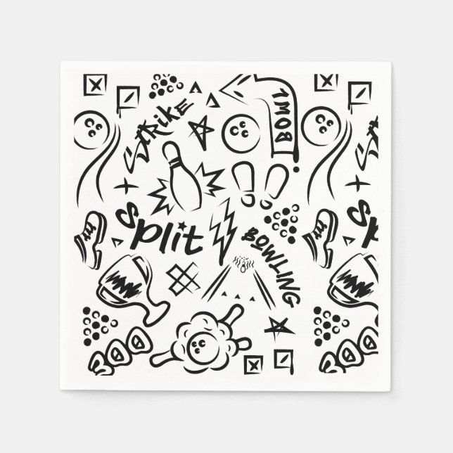 Bowling Graffiti Napkins (Front)