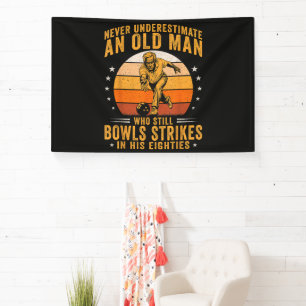 Bowling Grandpa 80th Birthday Banner