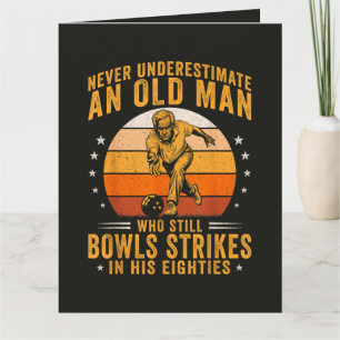 Bowling Grandpa 80th Birthday Card