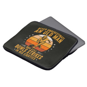 Bowling Grandpa 80th Birthday Laptop Sleeve
