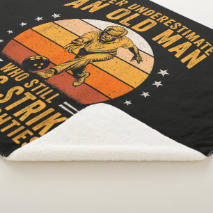 Bowling Grandpa 80th Birthday Sherpa Blanket