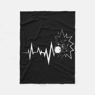 Bowling Heartbeat For Bowling Lovers And Players Fleece Blanket