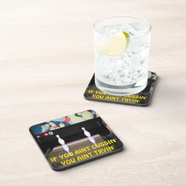 Bowling If You Aint Cussing You Aint Trying Coaster (Right Side)