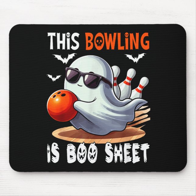 Bowling Is Boo Sheet Halloween Costume Player Team Mouse Pad (Front)
