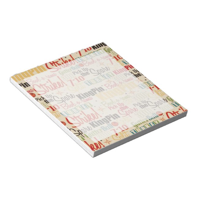 Bowling Is Right Up My Alley Notepad (Angled)
