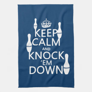 Bowling Keep Calm and Knock 'em Down - all colours Kitchen Towel