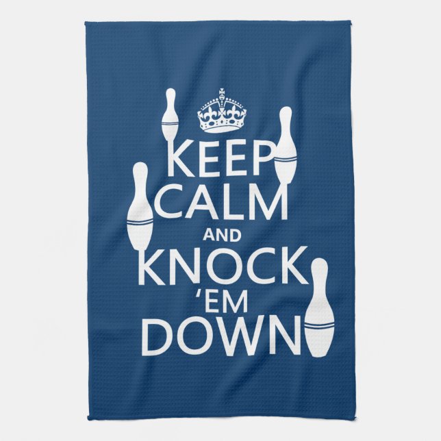 Bowling Keep Calm and Knock 'em Down - all colours Kitchen Towel (Vertical)