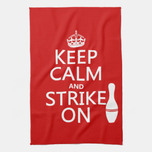 Bowling - Keep Calm and Strike On Kitchen Towel