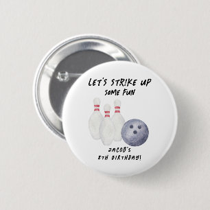 Bowling Kids Birthday Party 2 Inch Round Button