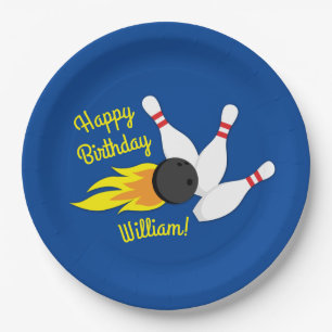 Bowling Kids Birthday Party Cute Sports Paper Plat Paper Plate