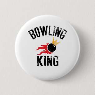 Bowling King graphic Cool Gift For Bowlers 2 Inch Round Button