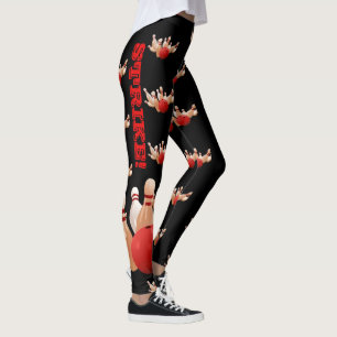 Bowling Kingpin Leggings Custom Yoga Pantalon