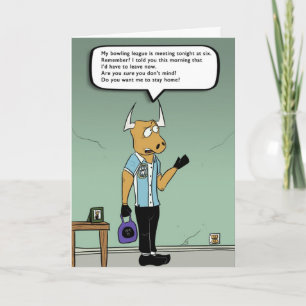 Bowling League Night Card