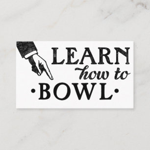Bowling Lessons Business Cards - Cool Vintage