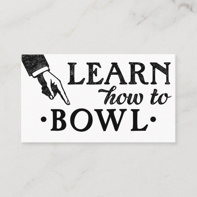 Bowling Lessons Business Cards - Cool Vintage (Front)