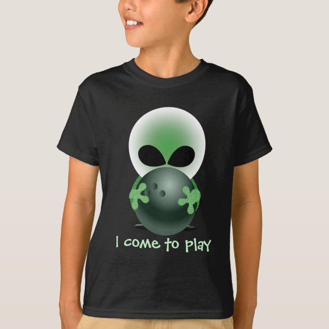 Bowling Little Green Guy T-Shirt (Front)