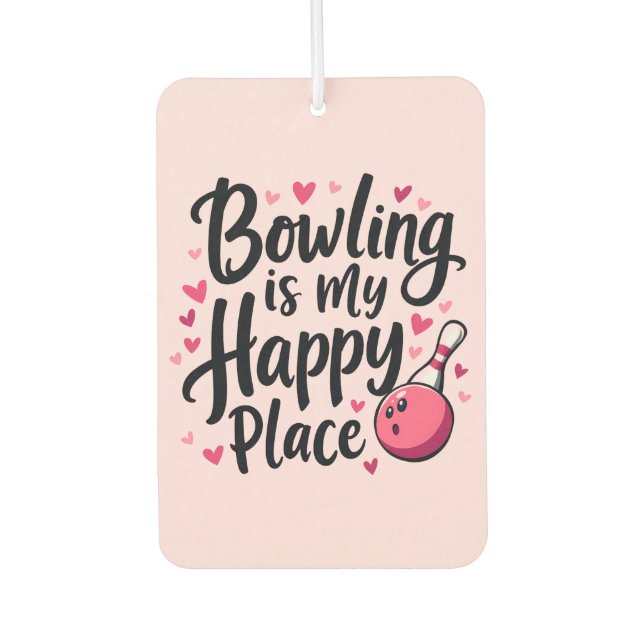Bowling Lover Cute Retro Aesthetic Sports Design Air Freshener (Front)