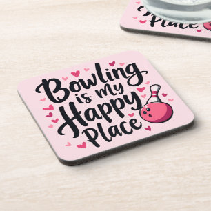 Bowling Lover Cute Retro Aesthetic Sports Design Coaster