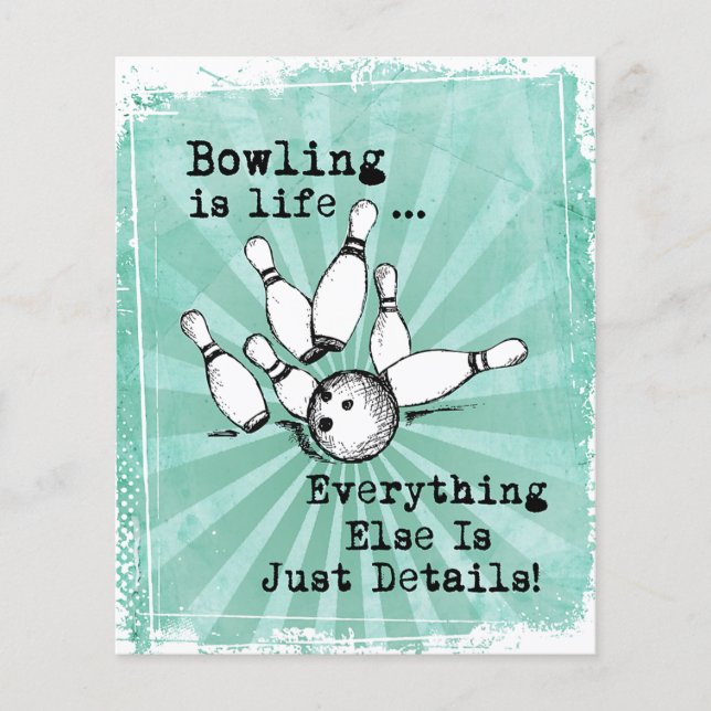 Bowling Lover Gift, Funny Bowling Player Gift Flyer (Front)