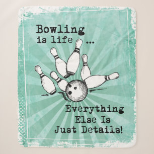 Bowling Lover Gift, Funny Bowling Player Gift Sherpa Blanket