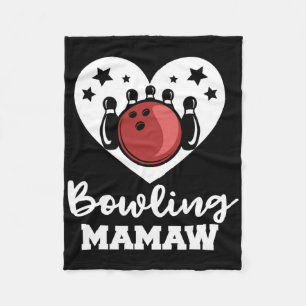 Bowling Mamaw Heart Funny Bowler Mamaw  Fleece Blanket