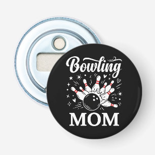 Bowling Mom Heart Pins Funny League Mothers Day Bottle Opener