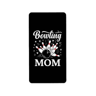Bowling Mom Heart Pins Funny League Mothers Day Label