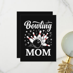 Bowling Mom Heart Pins Funny League Mothers Day Thank You Card