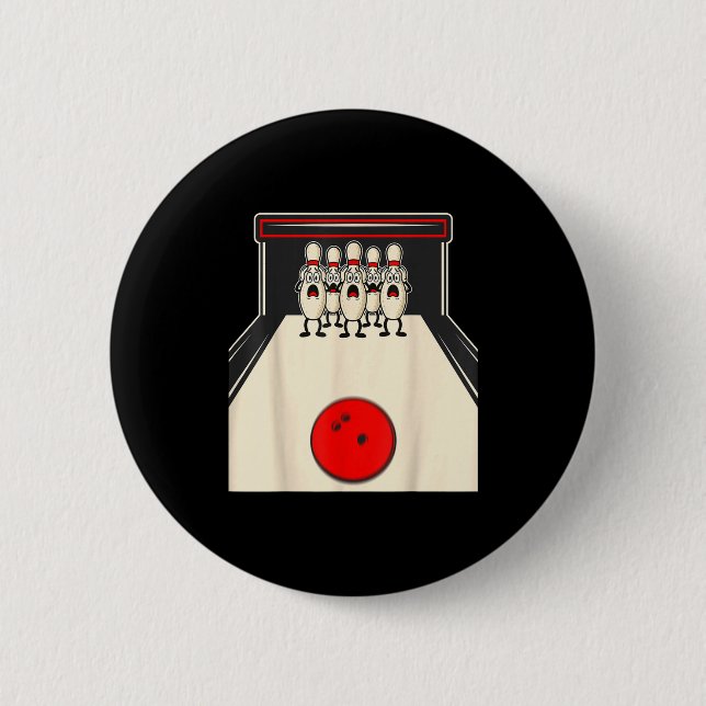 Bowling N Ed Ns Funny Bowler Player Kids Boys Men  2 Inch Round Button (Front)