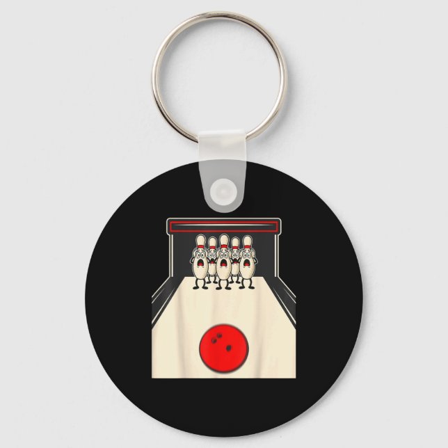 Bowling N Ed Ns Funny Bowler Player Kids Boys Men  Keychain (Front)